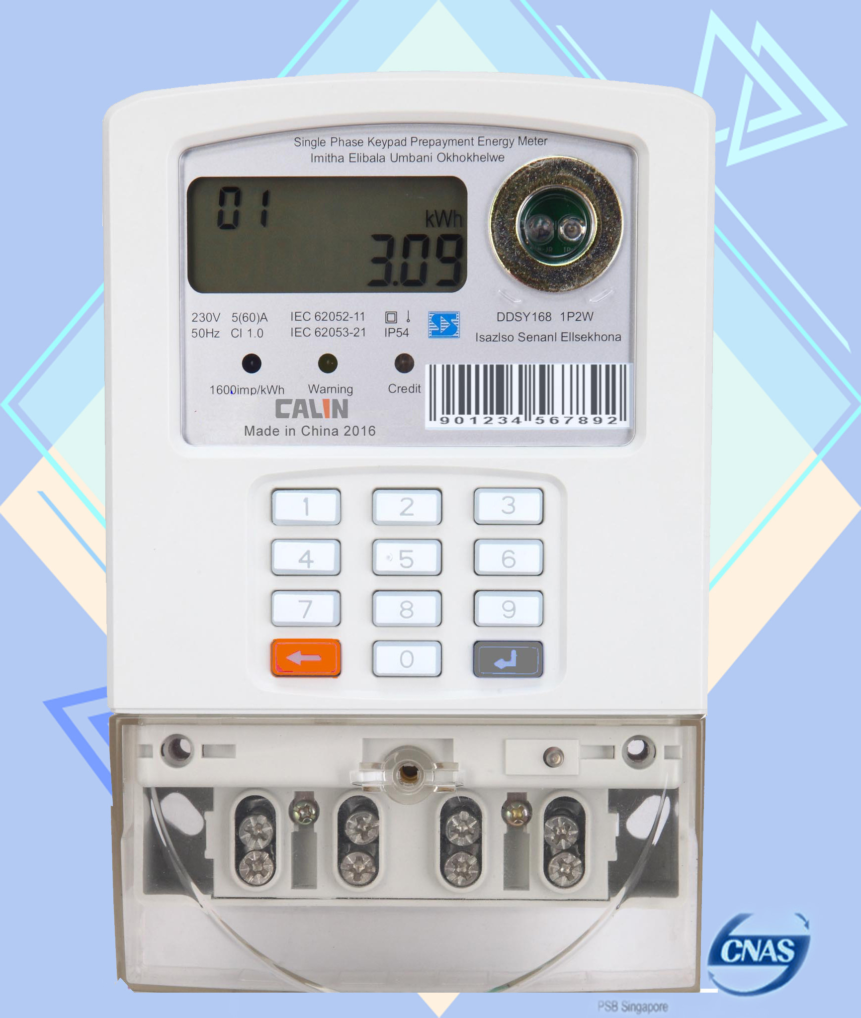 IP 54 Single Phase enery Meter Bàn phím cư Điện Meters Digital KWH Meter